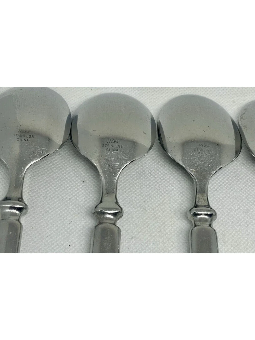 (5) Martha Stewart Essentials EMPIRE MSE Stainless China Place Spoon Lot ~ 7.75”